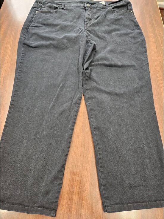 Denim - Style & Co Womens 20W Black Straight Leg Jeans Plus Size Stretch Denim Mid Rise